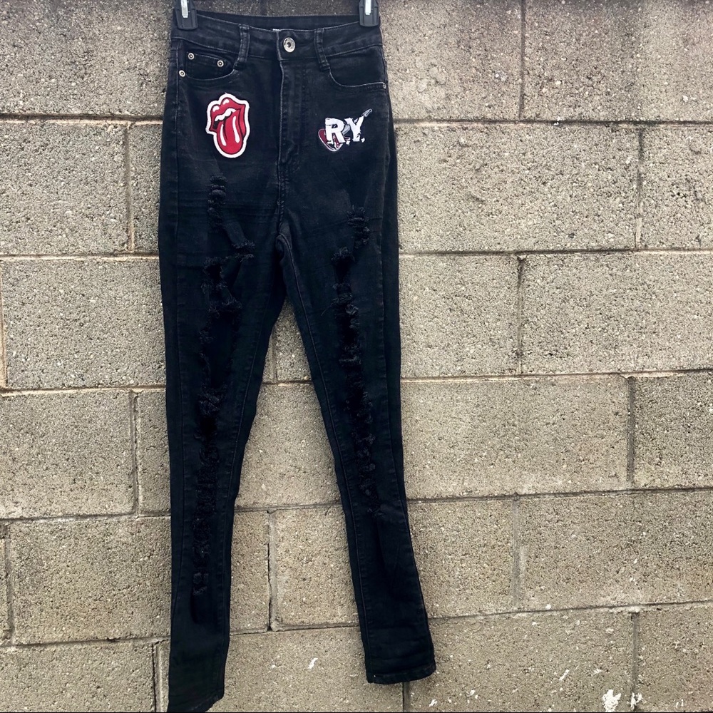 Bob Jeans Black Patches Guns N Roses and More